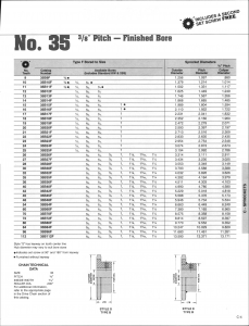 # 35 3/8" x 3/16" Sprocket Info Outside Diameter Chart