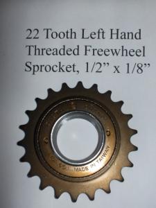 22 Tooth Left Hand 1 375 X 24 Thread Freewheel Sprocket 1 2 X 1 8