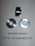 Sprocket Adaptor 3/4" ID x .8" wide 3/16" keyway, 2 set screws BCD 1.4"