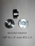Sprocket Adaptor 5/8" ID x .8" wide 3/16" keyway & 2 set screws BCD 1.4"