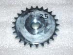 410 B 25 Tooth 5/8" ID Sprocket, 2 set screws & 3/16" keyway Zinc Plated
