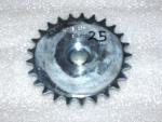 410 B 25 Tooth 5/8" ID Sprocket, 2 set screws & 3/16" keyway Zinc Plated 410 B 25 Tooth 5/8" ID Sprocket, 2 set screws & 3/16" keyway Zinc Plated