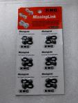 6 Card Connecting Link 7.3 mm or 3/32" for 6, 7 & 8 speed Freewheels KMC Missing Link BLACK