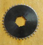 410 A 36 tooth Sprocket, 1/2" x 1/8" machined to fit the 44mm Six hole bolt pattern that is used on some bicycle disc Brakes