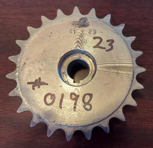 Sprocket 410 B 23 Tooth with 5/8" ID two set screws and 3/16" keyway