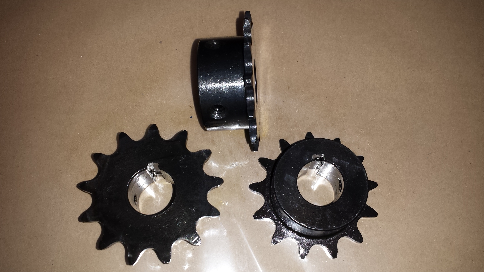 #43 or 410 B 13 Tooth Sprocket 3/4" ID, 3/16" keyway, two set screws, Black Oxide