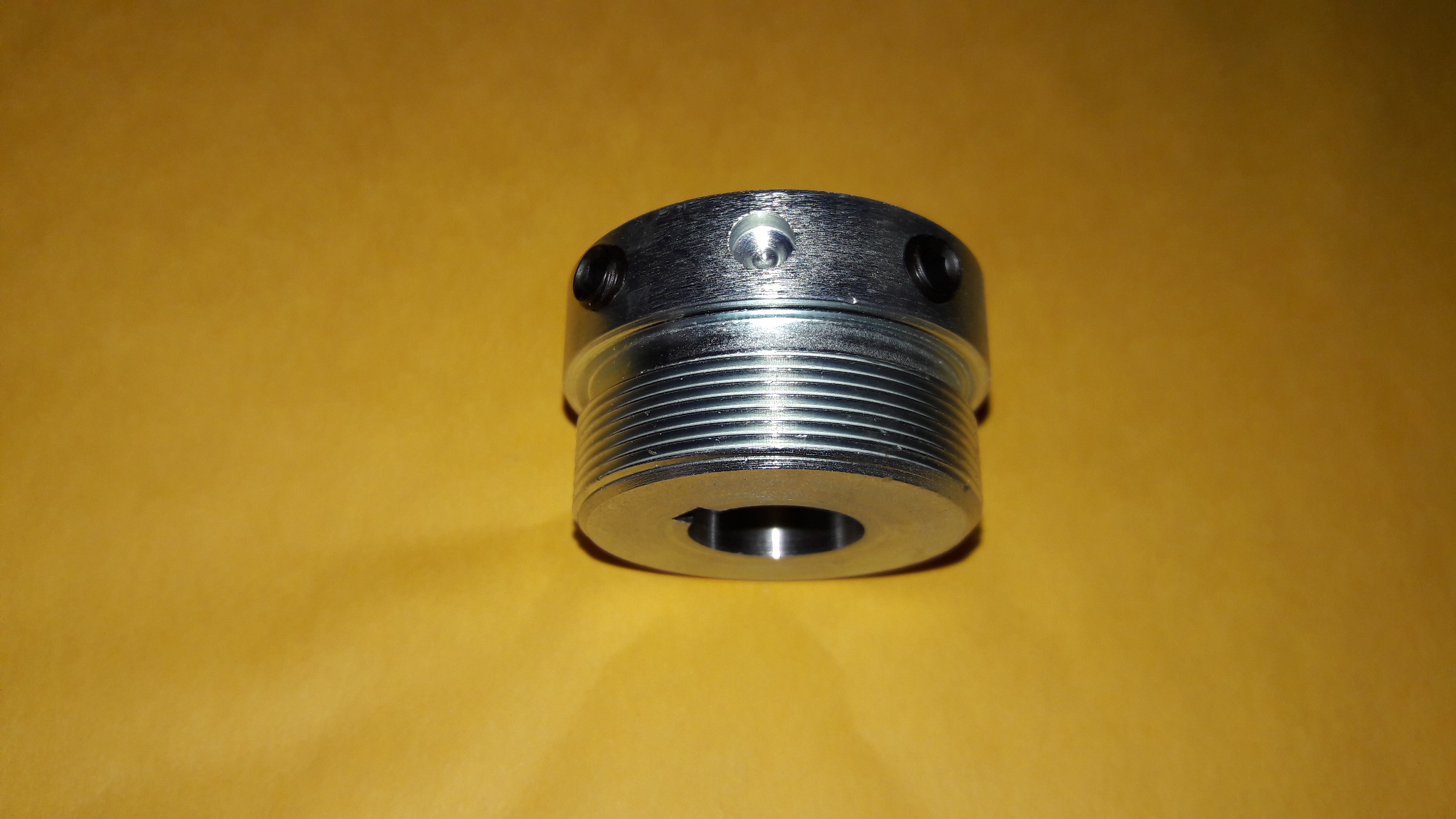 15 mm ID LEFT HAND 1.375 x 24 Adaptor for freewheel sprockets .9" wide 2 set screws 4 mm keyway