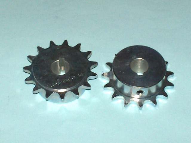 415 B 15 Tooth Sprocket 5/8" ID with a 3/16" key way, two set screws