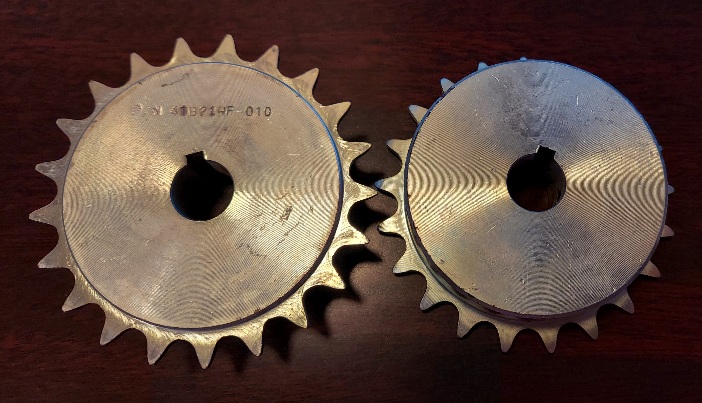 Sprocket 410 B 21 Tooth with 5/8" ID two set screws and 3/16" keyway