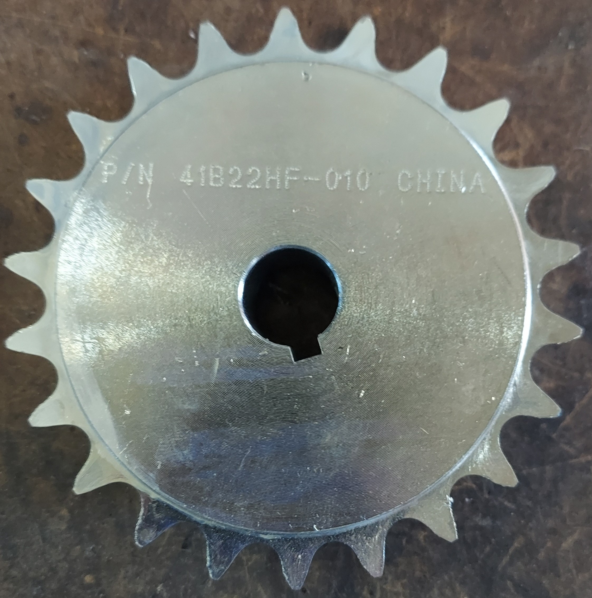 415 B 22 Tooth Sprocket 5/8" ID with a 3/16" key way, two set screws