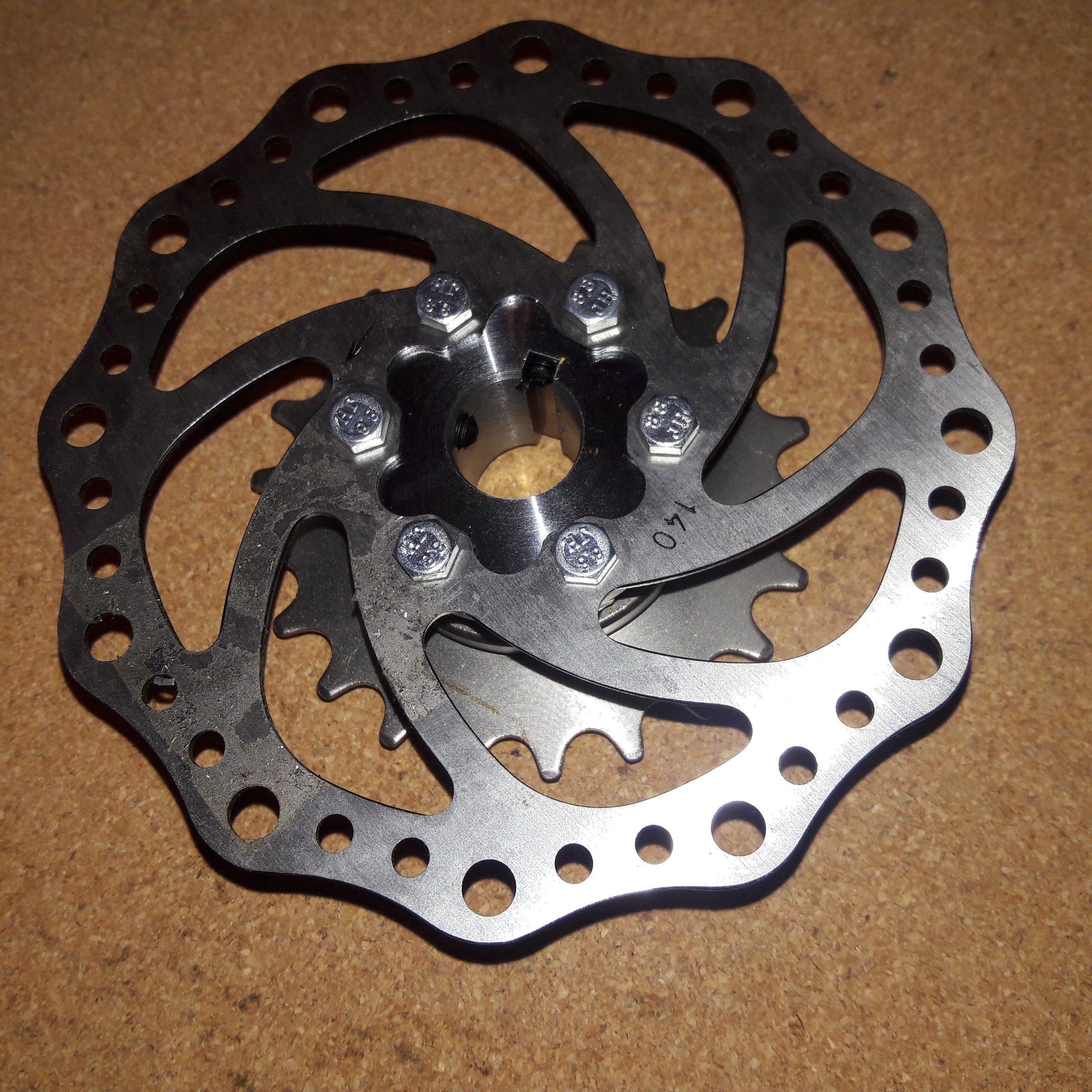 44 mm 6 Hole 3/4" ID x 1.15" W x 2.1" OD Disc Brake and Freewheel adaptor with 1.375 x 24 RH
