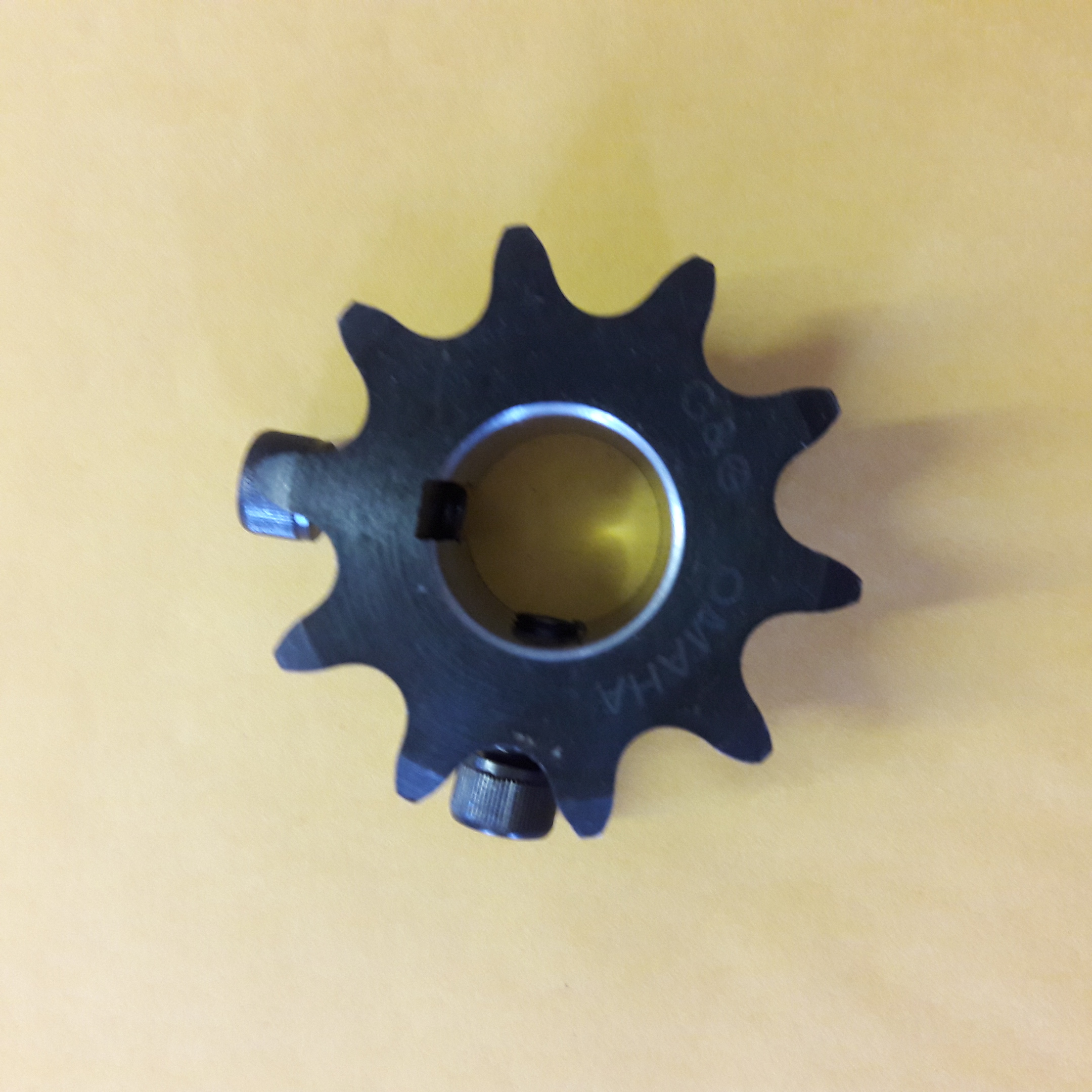 #43 B 10 Tooth Sprocket 18mm ID, two set screws, Black Oxide
