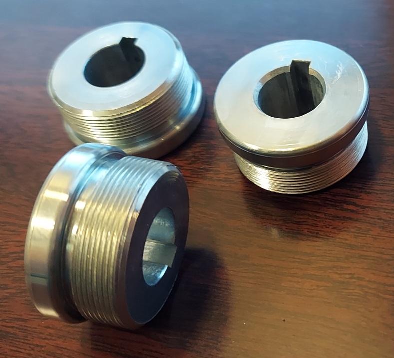 5/8" x 3/4" Wide wide 1.375 x 24 RH Adaptor for Freewheel Sprocket Keyway - No Set Screws - Zinc Plating