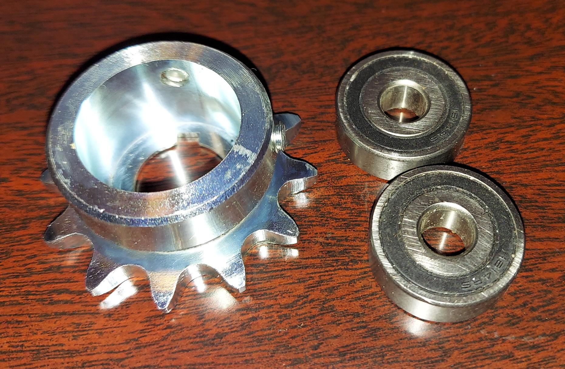 41 / 40 BB 12 Tooth IDLER Sprocket, Two high speed ball bearings 3/8" or 1/2"ID option