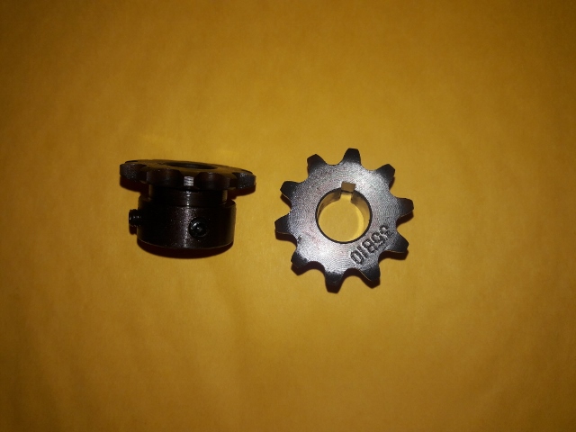Sprocket 35 B 10 Tooth 1/2" ID with a 1/8" keyway & two set screws