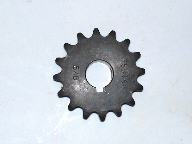 Sprocket 35 B 16 Tooth 5/8" ID with a 3/16" keyway two set screws