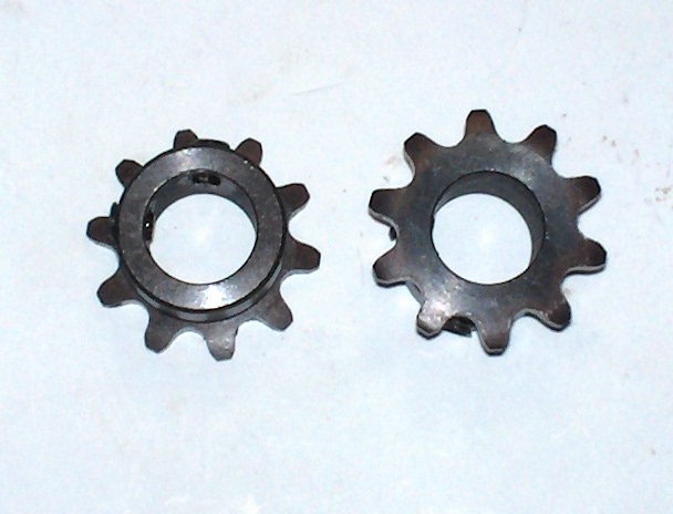 Sprocket 35 B 10 tooth 5/8" ID No keyway with two set screws