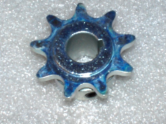 415 B 9 Tooth 1/2" ID Sprocket with a 1/8" keyway, two set screws
