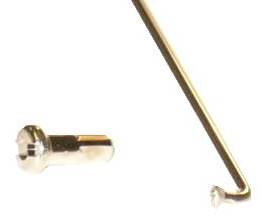Stainless Steel Spokes, brass nipples, 9-5/8" - 244 mm 14 gage