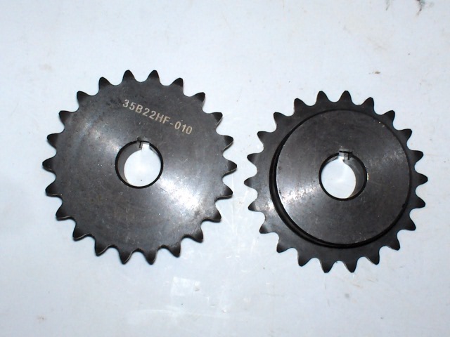 Sprocket 35 B 22 Tooth 5/8" ID with a 3/16" keyway two set screws