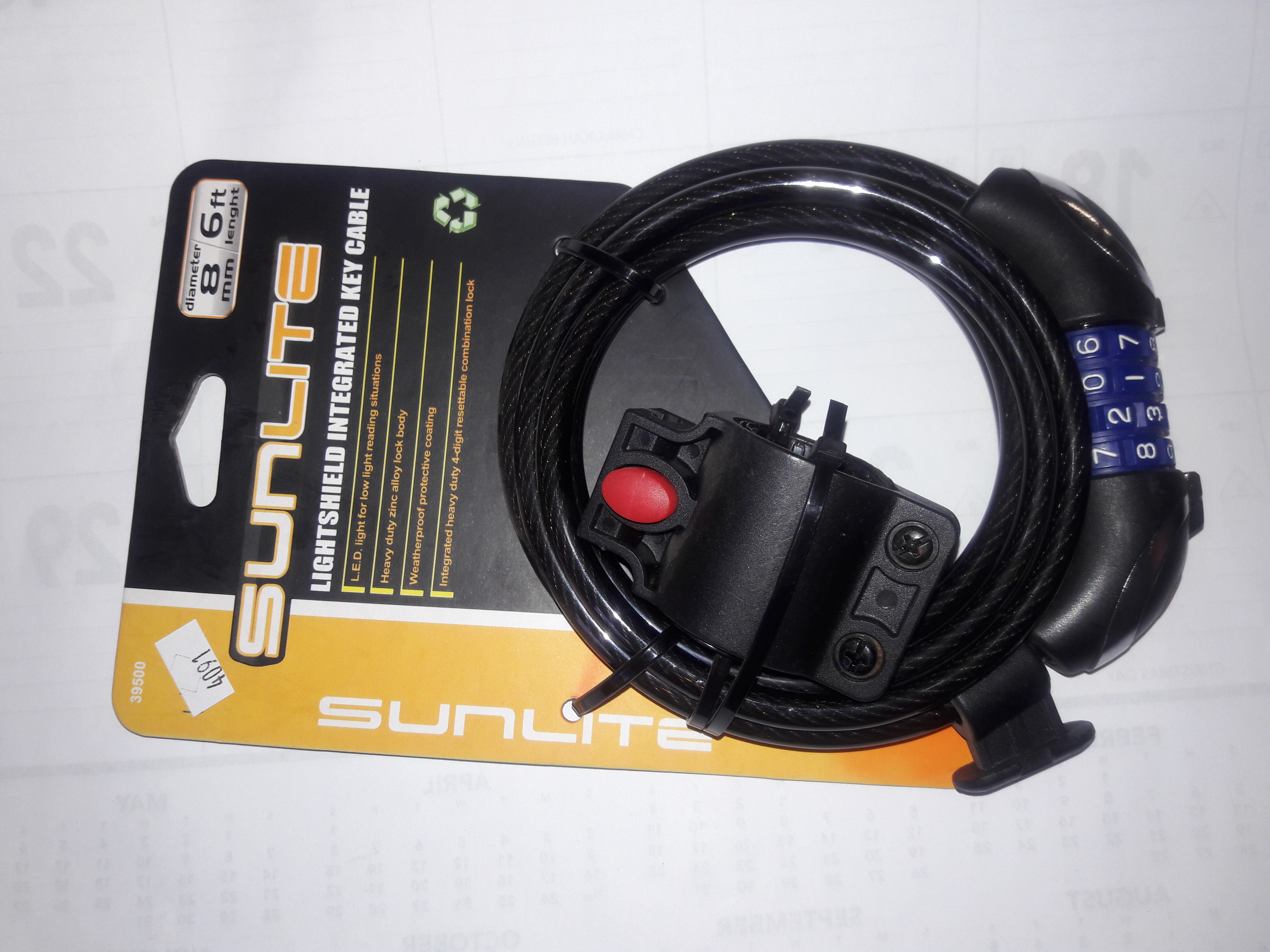 Lightshield Integrated Key Cable Lock 8 mm x 6' # 39500