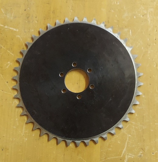 410 A 42 tooth Sprocket 1/2 x 1/8 machined to fit the 44mm Six hole bolt pattern same bicycle disc Brakes Pedicab Rickshaw