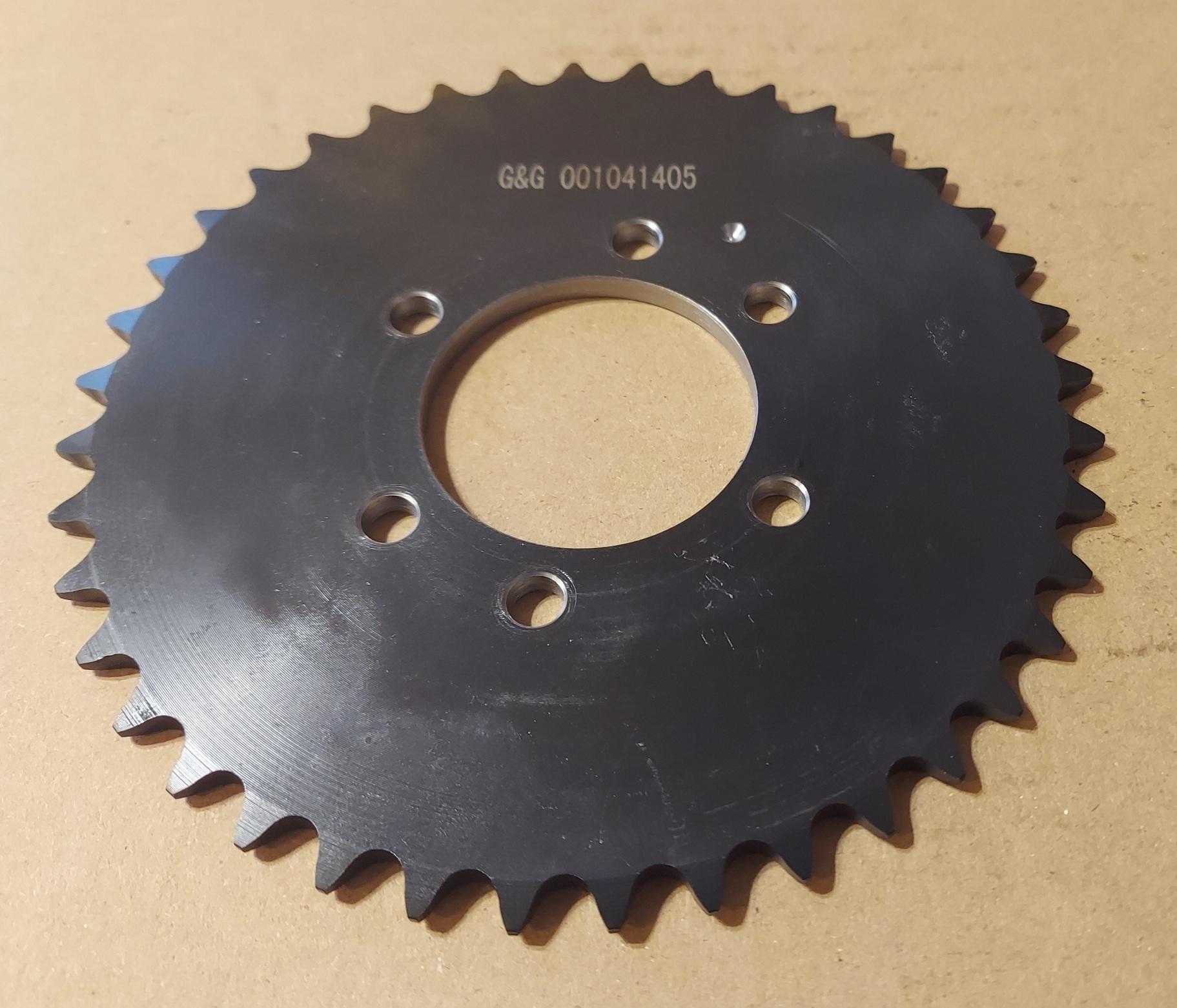 41 A 40 Tooth 6 HOLE (DIMPLE drill mark*) Sprocket for the Differentials with Black Oxide shafts with 1-14 threaded ends