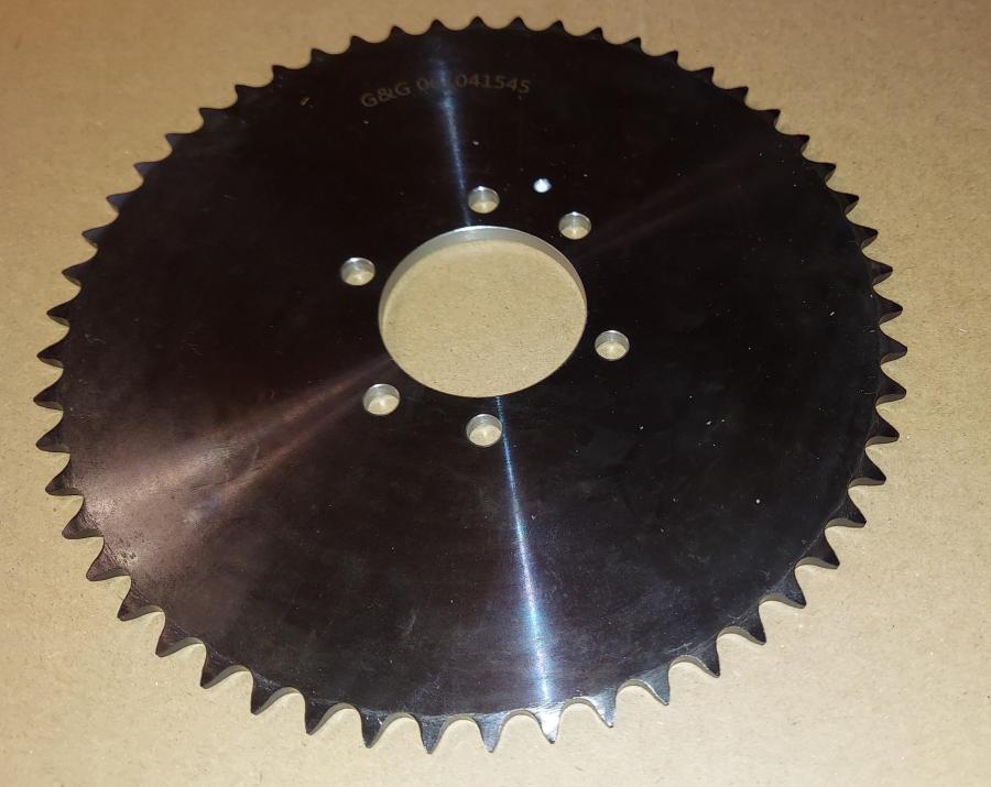 41 A 54 Tooth 6 HOLE (DIMPLE drill mark*) Sprocket for the Differentials with Black Oxide shafts with 1-14 threaded ends