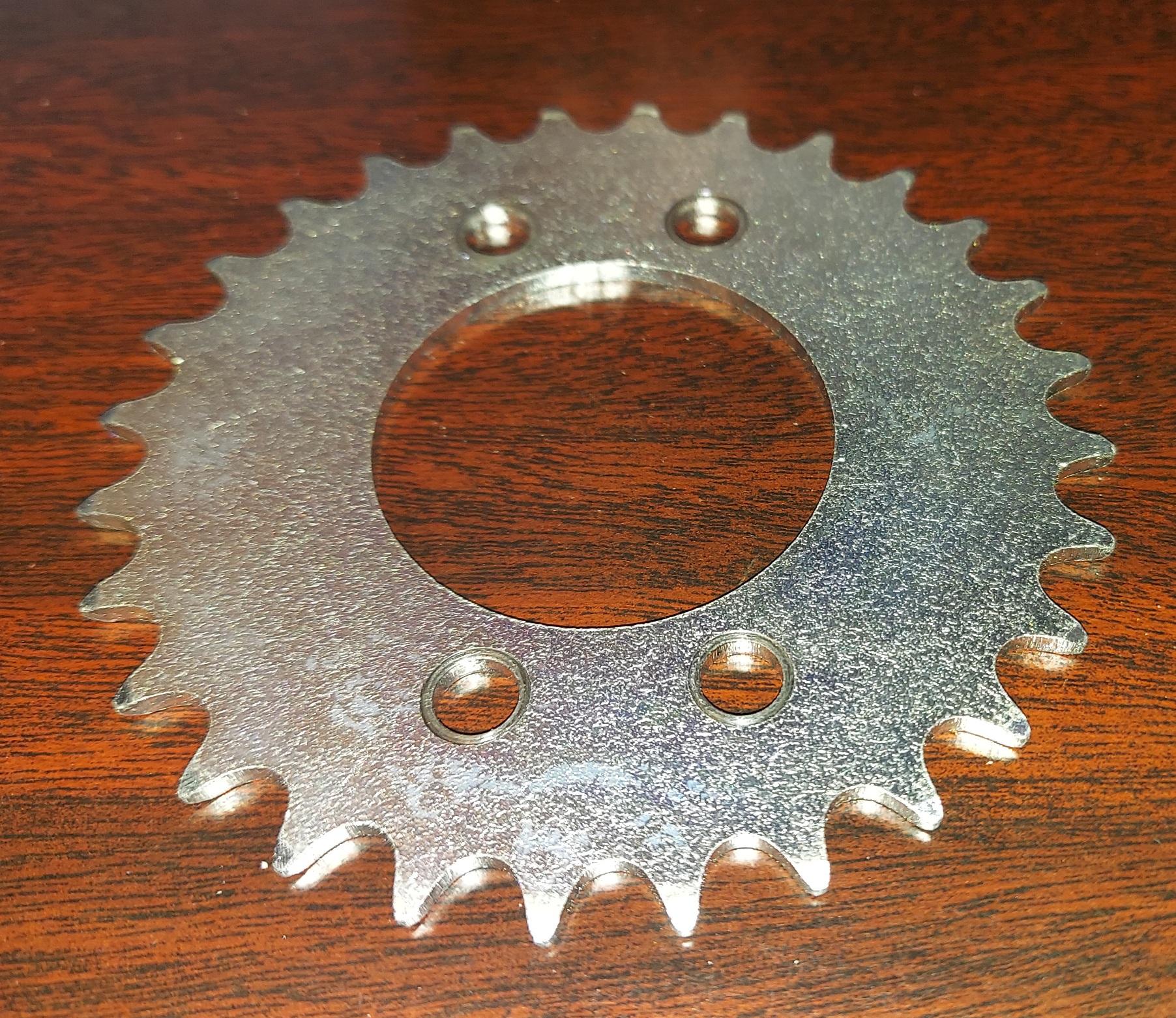43 A 28 Tooth Sprocket for the Differentials with Black Oxide shafts with 1-14 threaded ends