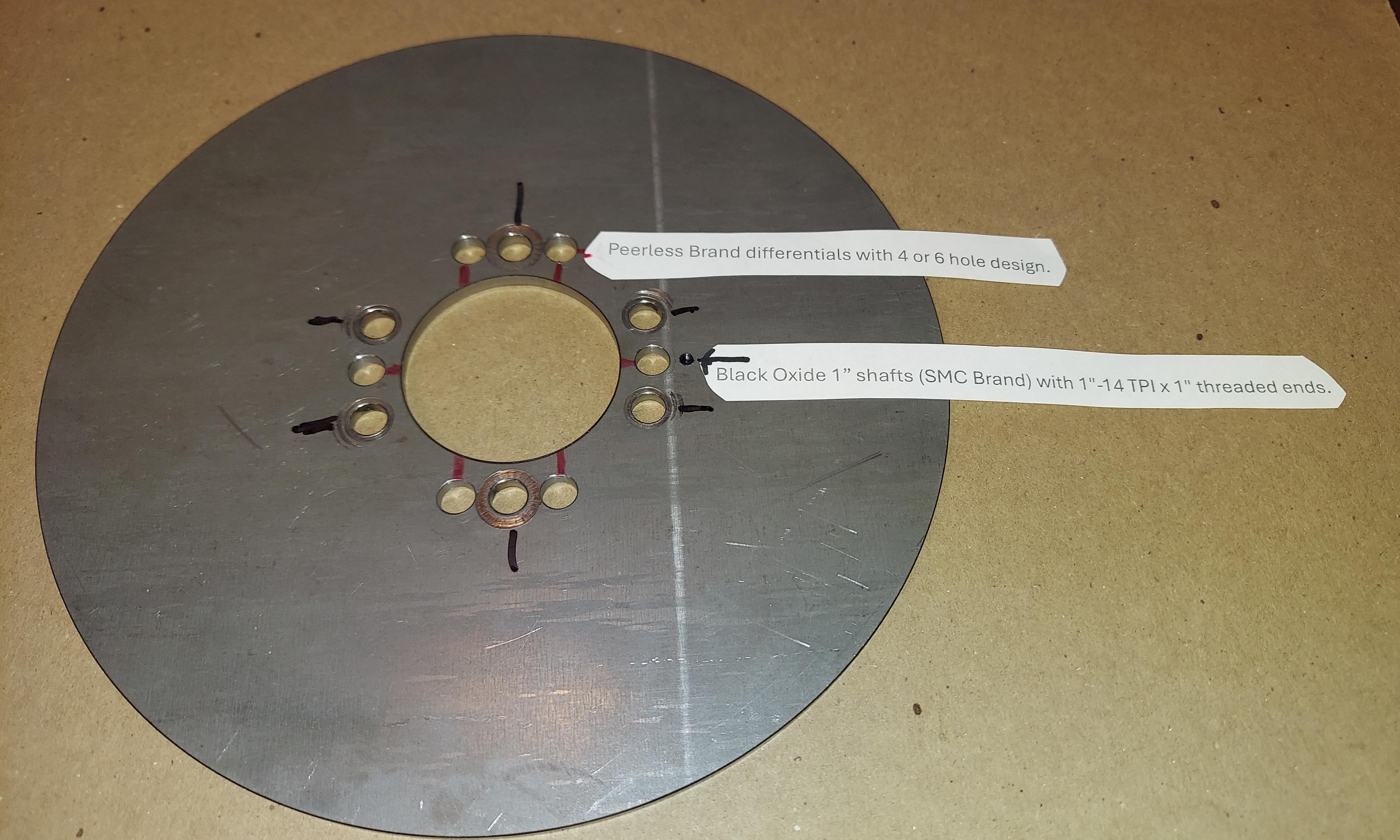 Dual Pattern Disc Brake Rotor Dimensions 8.875" dia. x 0.179" for Peerless and SMC differentials