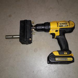 2 to 1 Gearbox, 18 mm shaft Powered with YOUR drill to make Trikes, Bikes, Scooters, carts.  With BOLTS.