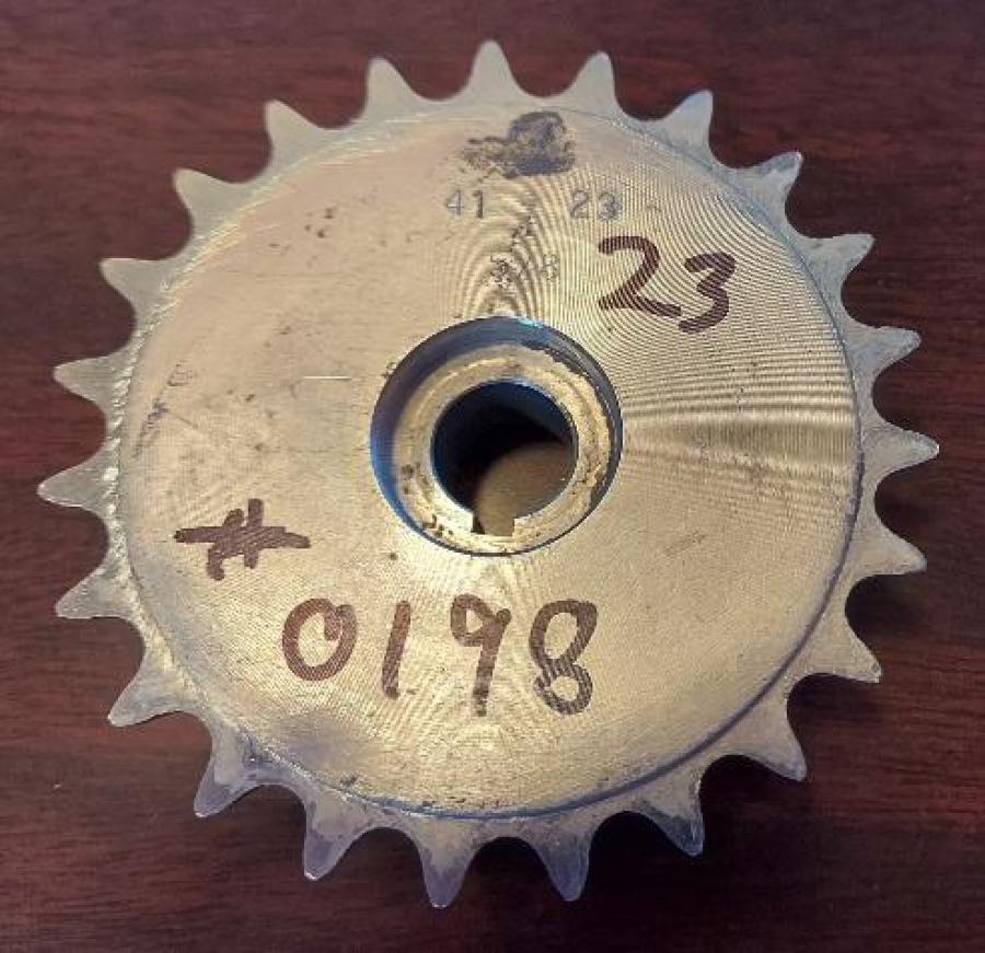 Sprocket 410 B 23 Tooth with 5/8" ID two set screws and 3/16" keyway