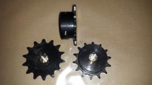 #43 or 410 B 14 Tooth Sprocket 1/2" ID, 1/8" keyway, two set screws, Black Oxide