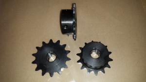 #43 or 410  B 14 Tooth Sprocket 5/8" ID, 3/16" keyway, two set screws, Black Oxide