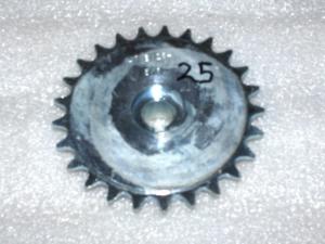 410 B 25 Tooth 5/8" ID Sprocket, 2 set screws & 3/16" keyway Zinc Plated