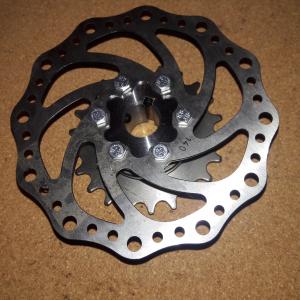 44 mm 6 Hole 3/4" ID x 1.15" W x 2.1" OD Disc Brake and Freewheel adaptor with 1.375 x 24 RH