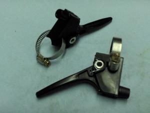 Small Black Plastic Throttle Lever with # 16 mini hose clamp