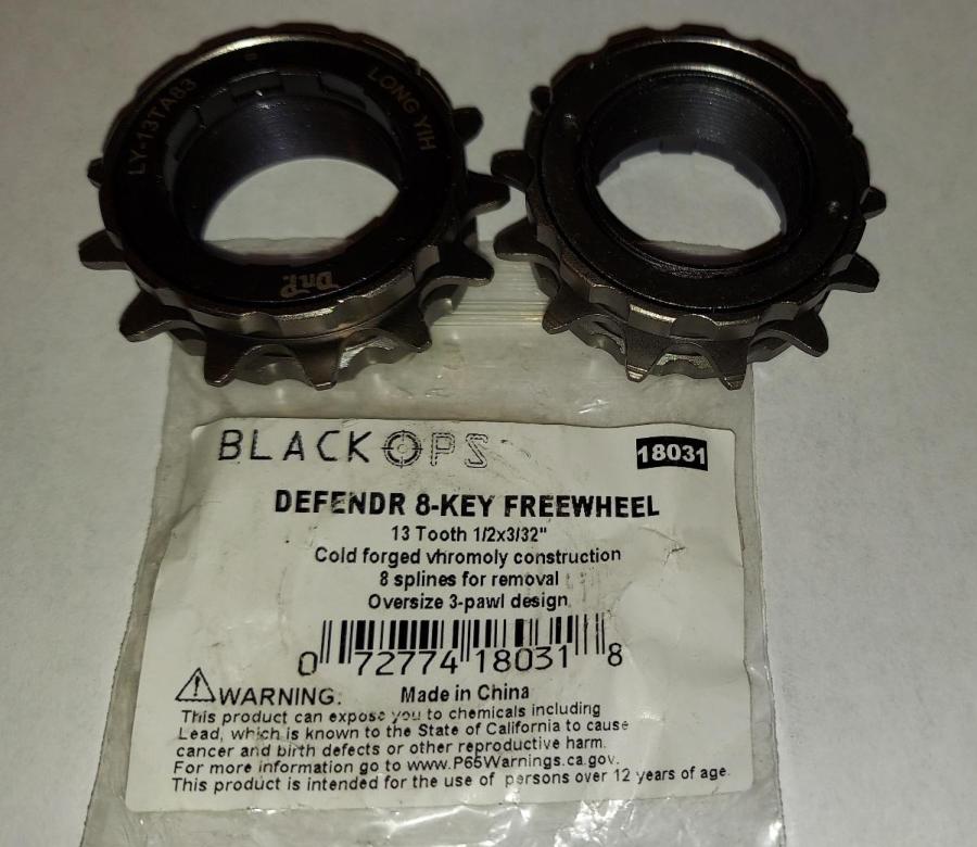 13 Tooth Black OPS DefendR 8-Key Freewheel 30mm x 1.0 ID  1/2 x 3/32 Heavy Duty