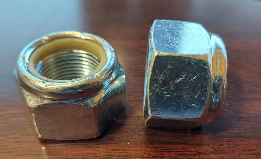 1-14 N.E. REGULAR HEX NYLON INSERT LOCK NUT PLATED ZINC CLEAR