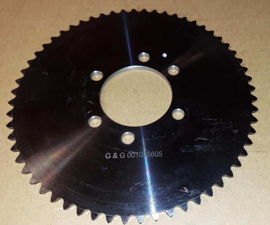 35 A 60 Tooth 6 HOLE (DIMPLE drill mark*) Sprocket for the Differentials with Black Oxide shafts with 1-14 threaded ends