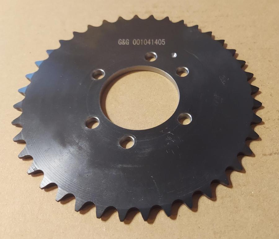 41 A 40 Tooth 6 HOLE (DIMPLE drill mark*) Sprocket for the Differentials with Black Oxide shafts with 1-14 threaded ends