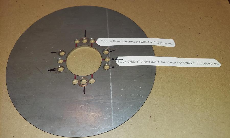 Dual Pattern Disc Brake Rotor Dimensions 8.875" dia. x 0.179" for Peerless and SMC differentials