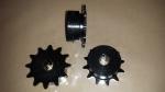 #43 B 12 Tooth Sprocket 1/2" ID, 1/8" keyway, two set screws, Black Oxide