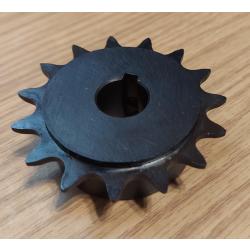 410 B 15 Tooth Sprocket 5/8" ID, 3/16" KW, 2SS x .75" Wide Zinc Plated