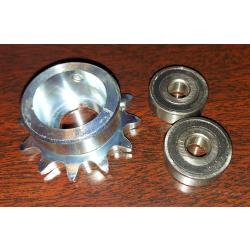 41 / 40 BB 12 Tooth IDLER Sprocket, Two high speed ball bearings 3/8" or 1/2"ID option