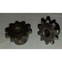 25 B 10 tooth Sprocket 1/4" ID No Keyway No Set Screws