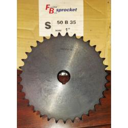 Sprocket 50 B 35 Tooth 1" ID, 1/4" keyway, two set screws
